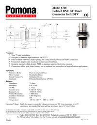 Thumbnail of document Data Sheet - 6705 BNC (F/F) Isolated panel Connector For Digital Video